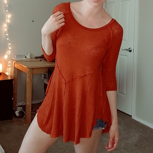 Free People Tops - Hayden Romero Teen Wolf orange top 3/4 sleeve